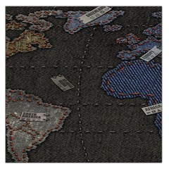 World Map Large Satin Scarf (square)