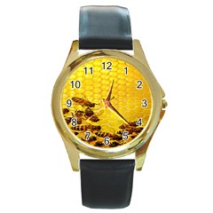 Sweden Honey Round Gold Metal Watch by BangZart