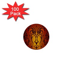 Lion Man Tribal 1  Mini Buttons (100 Pack)  by BangZart