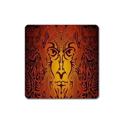 Lion Man Tribal Square Magnet by BangZart