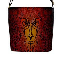 Lion Man Tribal Flap Messenger Bag (l)  by BangZart