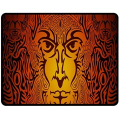 Lion Man Tribal Double Sided Fleece Blanket (medium) 