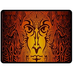 Lion Man Tribal Double Sided Fleece Blanket (large)  by BangZart