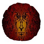 Lion Man Tribal Large 18  Premium Flano Round Cushions Back