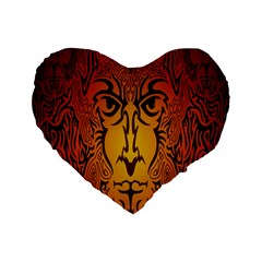 Lion Man Tribal Standard 16  Premium Flano Heart Shape Cushions