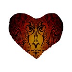 Lion Man Tribal Standard 16  Premium Flano Heart Shape Cushions Front