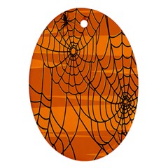 Vector Seamless Pattern With Spider Web On Orange Oval Ornament (two Sides) by BangZart