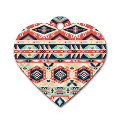 Aztec Pattern Copy Dog Tag Heart (one Side) by BangZart