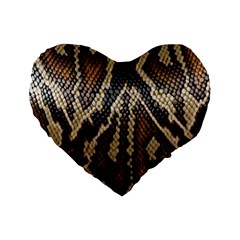 Snake Skin O Lay Standard 16  Premium Heart Shape Cushions