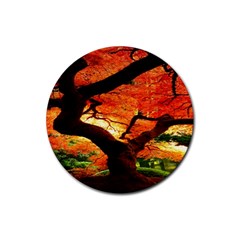 Maple Tree Nice Rubber Coaster (round)  by BangZart