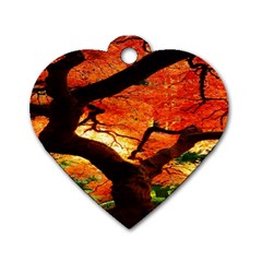 Maple Tree Nice Dog Tag Heart (two Sides) by BangZart