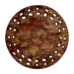 Brown Texture Ornament (round Filigree) by BangZart