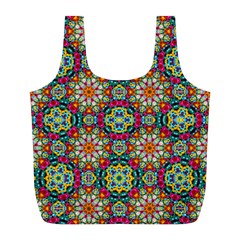 Jewel Tiles Kaleidoscope Full Print Recycle Bags (l)  by WolfepawFractals