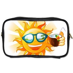 Cartoon Sun Toiletries Bags 2-side by LimeGreenFlamingo