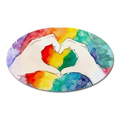 Pride Love Oval Magnet by LimeGreenFlamingo