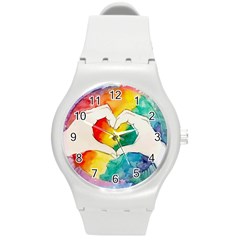 Pride Love Round Plastic Sport Watch (m) by LimeGreenFlamingo