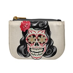 Woman Sugar Skull Mini Coin Purses by LimeGreenFlamingo