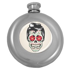 Man Sugar Skull Round Hip Flask (5 Oz)