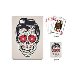 Man Sugar Skull Playing Cards (mini)  by LimeGreenFlamingo