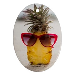 Pineapple With Sunglasses Ornament (oval)