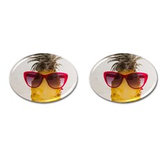 Pineapple With Sunglasses Cufflinks (oval) by LimeGreenFlamingo