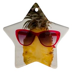 Pineapple With Sunglasses Star Ornament (two Sides) by LimeGreenFlamingo
