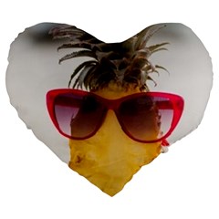 Pineapple With Sunglasses Large 19  Premium Heart Shape Cushions by LimeGreenFlamingo