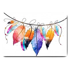 Watercolor Feathers Large Doormat 