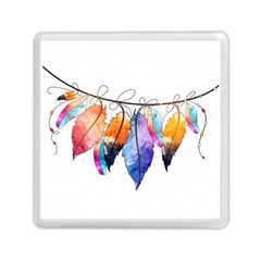 Watercolor Feathers Memory Card Reader (square) 