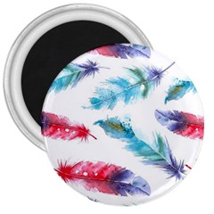 Watercolor Feather Background 3  Magnets by LimeGreenFlamingo