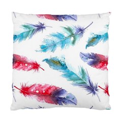 Watercolor Feather Background Standard Cushion Case (two Sides)