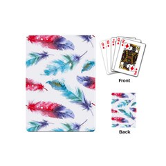 Watercolor Feather Background Playing Cards (mini) 