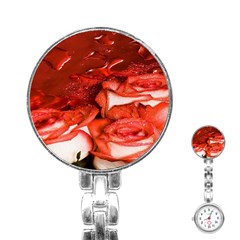 Nice Rose With Water Stainless Steel Nurses Watch