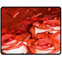 Nice Rose With Water Double Sided Fleece Blanket (medium) 