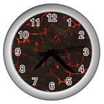 Volcanic Textures Wall Clocks (Silver)  Front