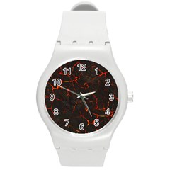 Volcanic Textures Round Plastic Sport Watch (m) by BangZart
