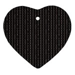 Dark Black Mesh Patterns Heart Ornament (Two Sides) Front