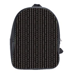 Dark Black Mesh Patterns School Bags(large)  by BangZart