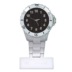 Dark Black Mesh Patterns Plastic Nurses Watch