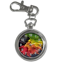 Green Yellow Red Maple Leaf Key Chain Watches