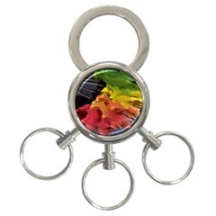 Green Yellow Red Maple Leaf 3-ring Key Chains by BangZart