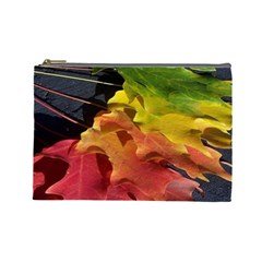 Green Yellow Red Maple Leaf Cosmetic Bag (large)  by BangZart