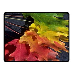 Green Yellow Red Maple Leaf Double Sided Fleece Blanket (small) 