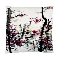 Pink Flower Ink Painting Art Standard Cushion Case (one Side) by BangZart