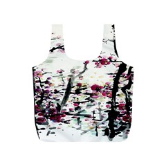 Pink Flower Ink Painting Art Full Print Recycle Bags (s) 