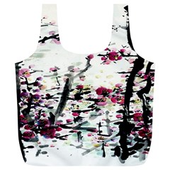 Pink Flower Ink Painting Art Full Print Recycle Bags (l) 