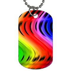 Colorful Vertical Lines Dog Tag (one Side)