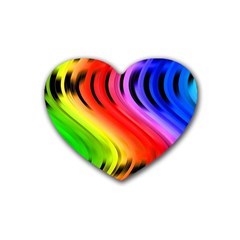 Colorful Vertical Lines Rubber Coaster (heart)  by BangZart