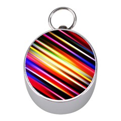 Funky Color Lines Mini Silver Compasses