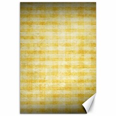 Spring Yellow Gingham Canvas 12  X 18   by BangZart